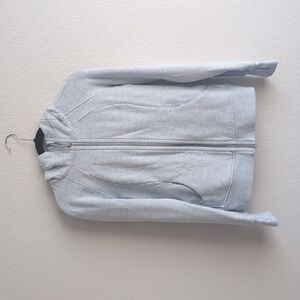 Lululemon scuba full zip hoodie size 8 in heathered blue linen
